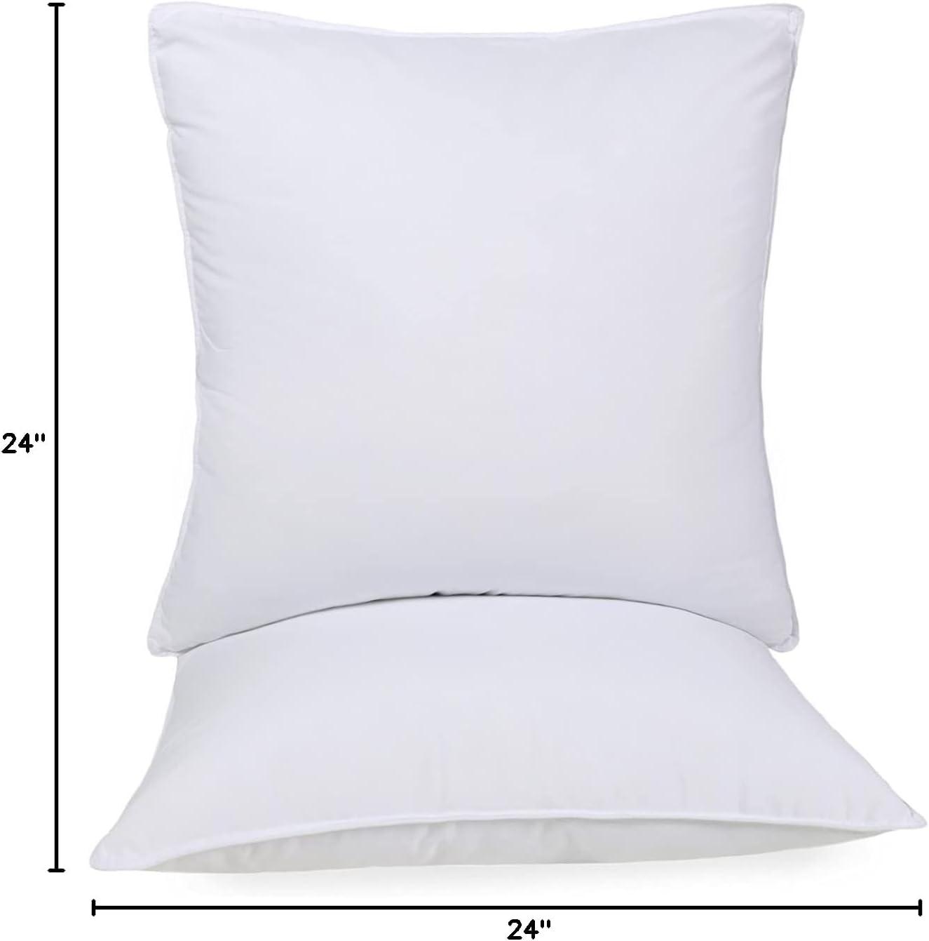 Superior Solid Microfiber Medium Density Pillow, Set of 2, Euro-24