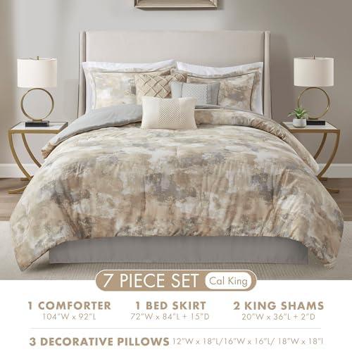 Madison Park Beacon 7 Piece Textured Cotton Blend Comforter Set (Set of 7)