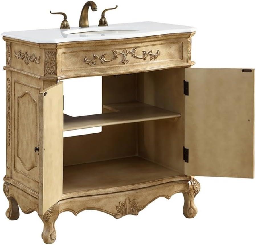 Elegant Lighting Vf10132-Vw Danville 32" Free Standing Single Basin Vanity Set - Beige