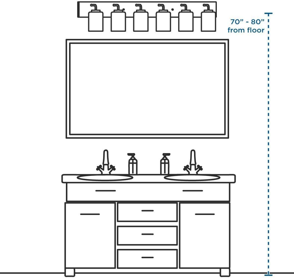 Progress Lighting Gather 6-Light Bath Bracket, Brushed Nickel, Etched Glass Shades