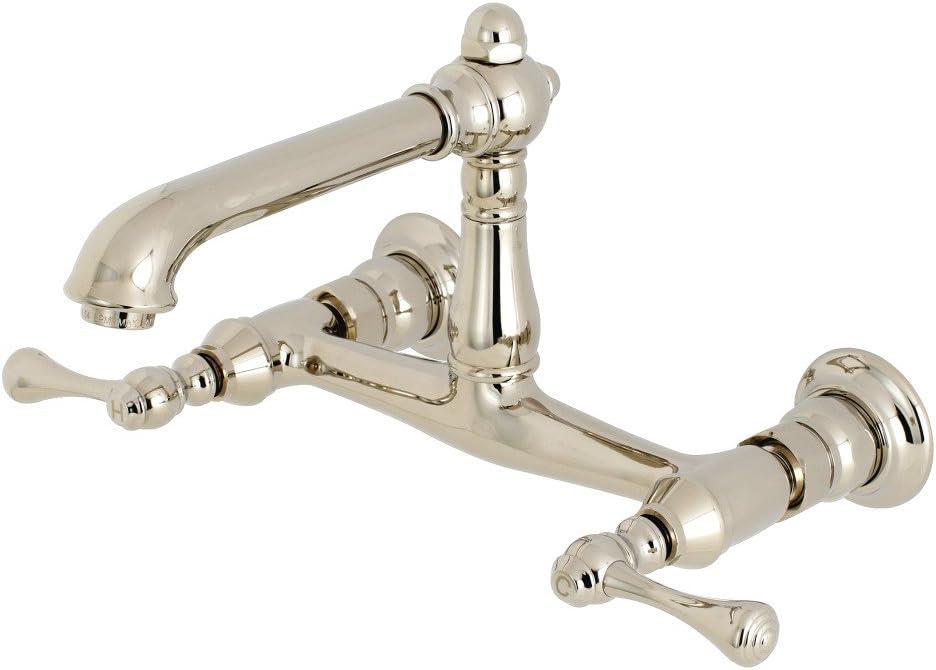 Kingston Brass English Country Two-Handle 2-Hole Wall Mount Bathroom Faucet