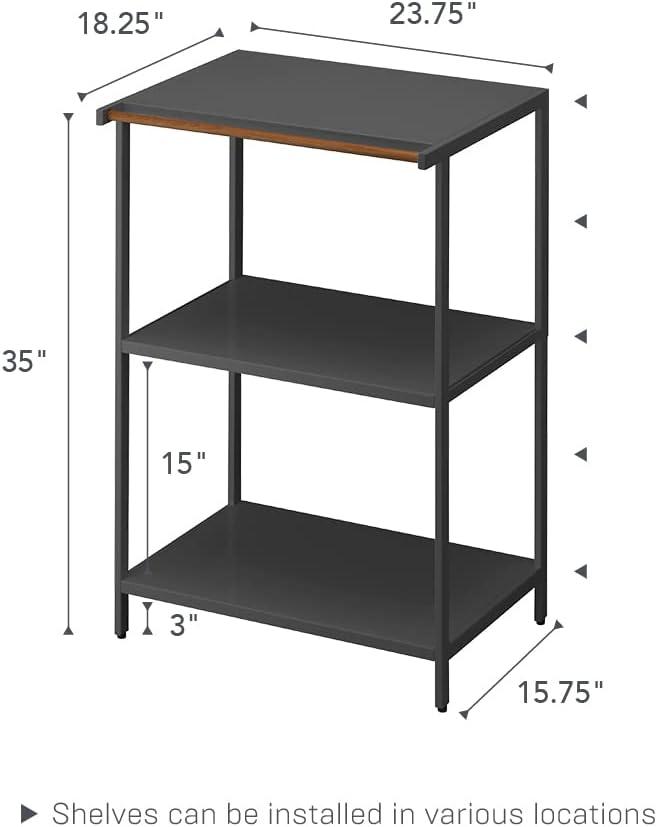 Yamazaki Home 3-Tiered Storage Rack - Kitchen Shelf Organizer, Short, Steel, Short