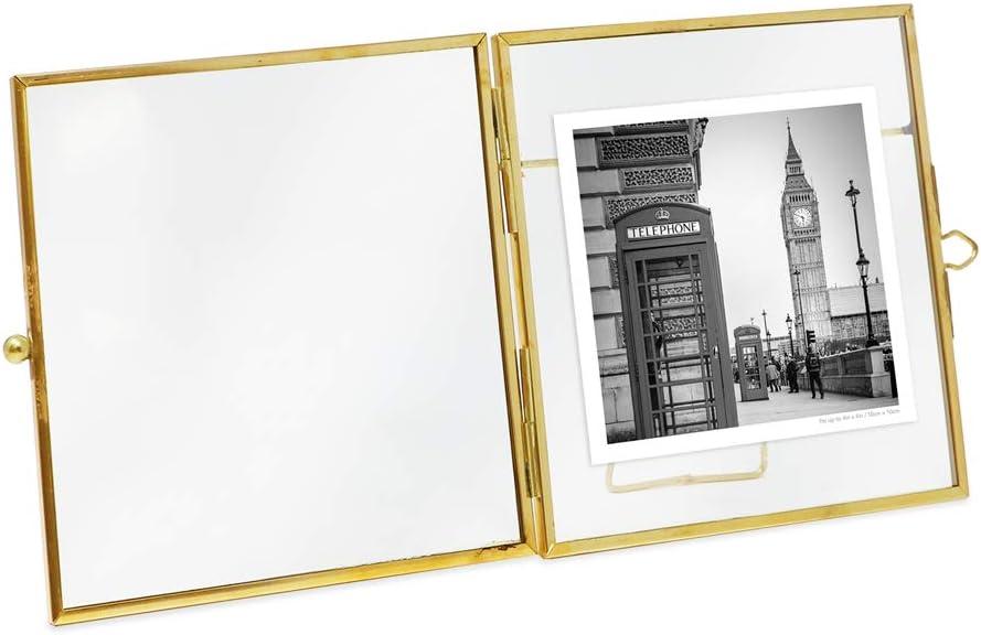 Isaac Jacobs 4x4 Antique Gold Metal Photo Frame for Tabletop Display