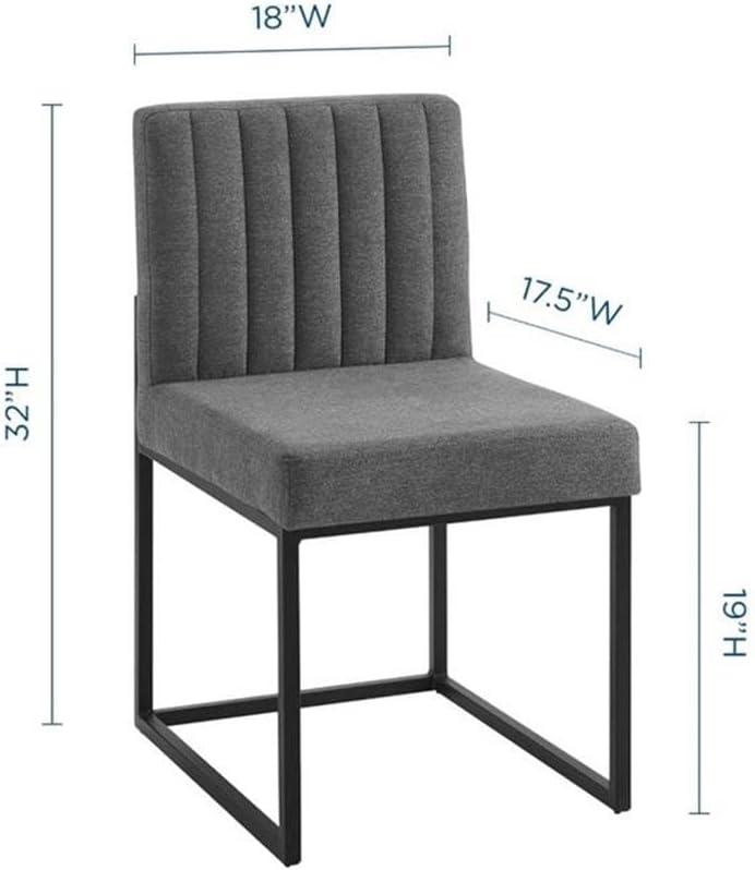 Modway Carriage Channel Tufted Sled Base Upholstered Fabric Dining Chair