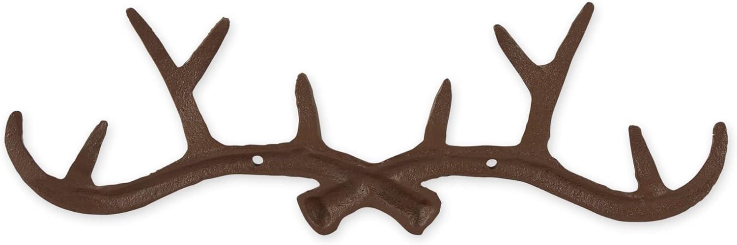 Cast Iron Antler Wall Hook, Brown