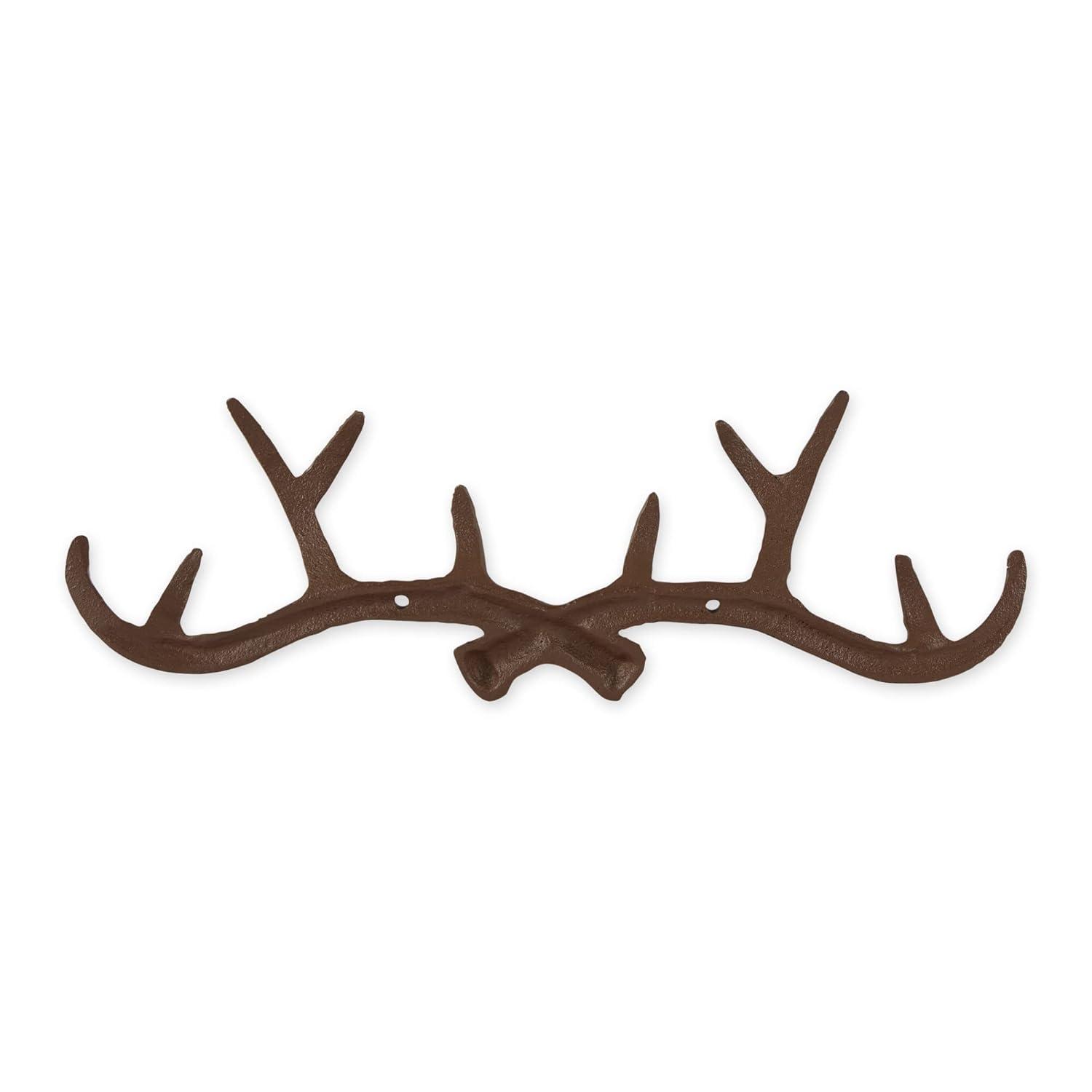Cast Iron Antler Wall Hook, Brown