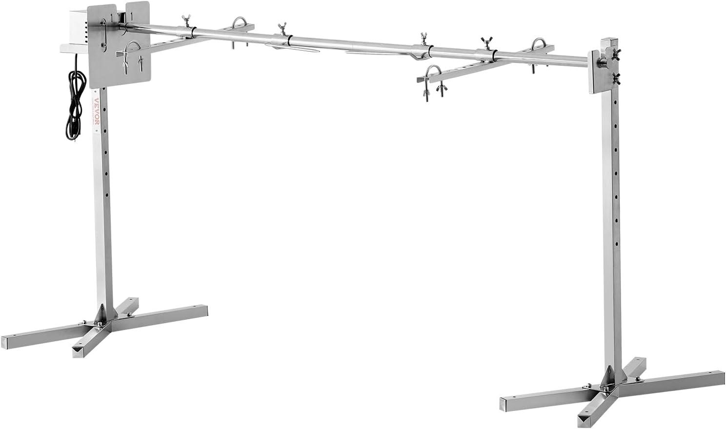 Electric BBQ Rotisserie Grill Kit, 132 lbs. Capacity, 56 in., 52W Motor, Stainless Steel, Spit Rod for Pig, Lamb
