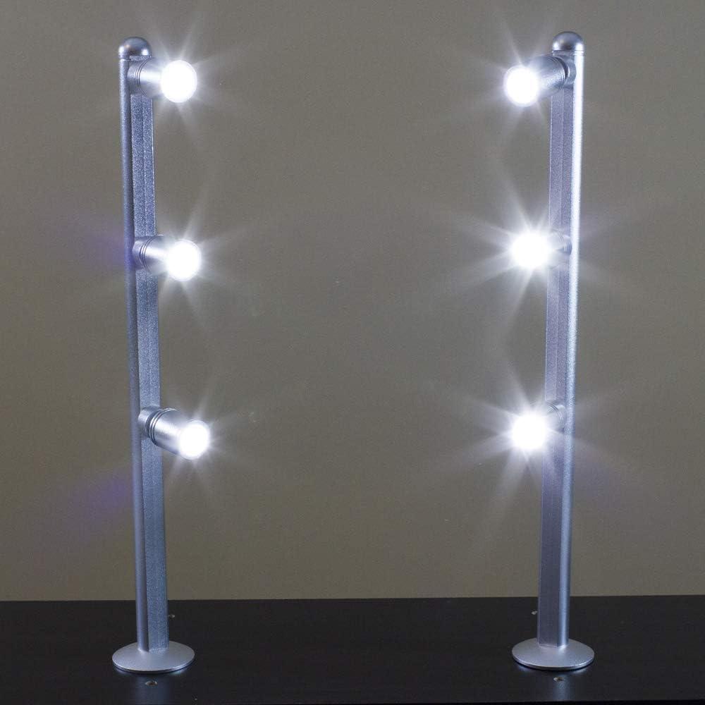 LEDupdates Showcase LED Light pole style spot Light SET of 2 silver FY-53 with UL listed power supply