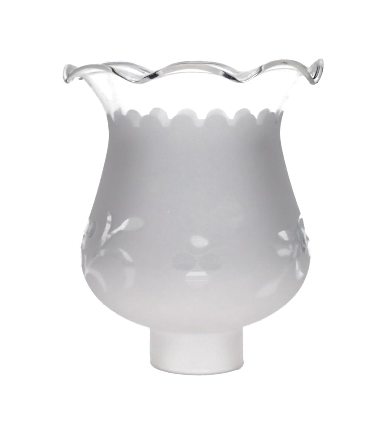 B&P Lamp 1 5/8 Inch Fitter Colonial Style Frosted and Etched Design Glass Lamp Shade for Vintage and Antique Style Globes