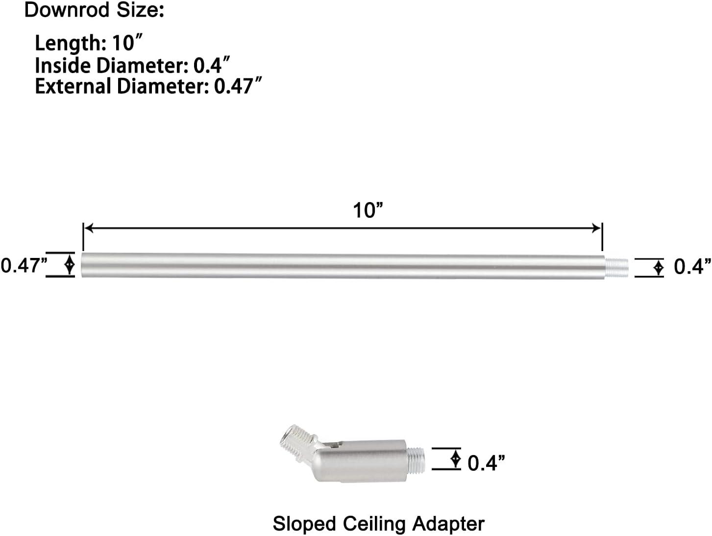 Brushed Nickel Ceiling Mount Extension Rod Kit, Set of 5