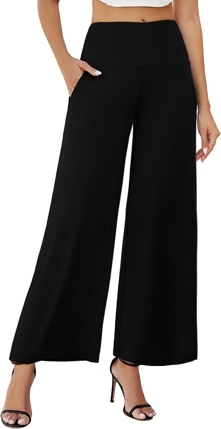 Arolina Women's Stretchy Wide Leg Palazzo Lounge Pants with Pockets Casual Comfy High Waist Palazzo Pants for Women Dressy