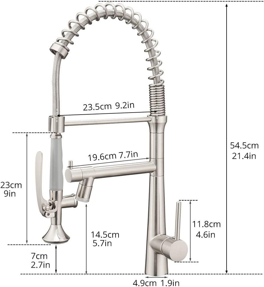 Stainless Steel Brushed Nickel LED Kitchen Faucet with Pull-out Spray