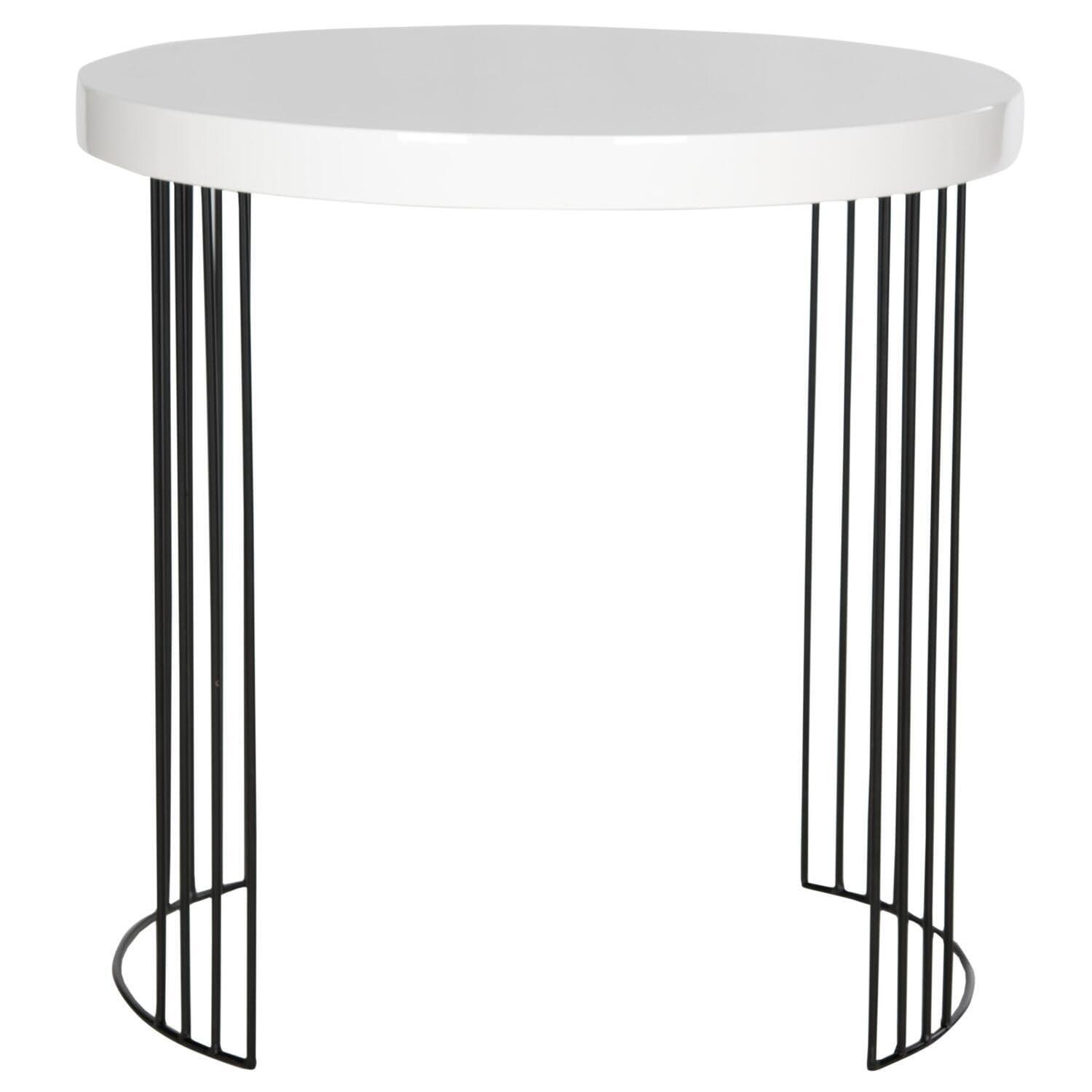 Kelly End Table - White/Black - Safavieh.
