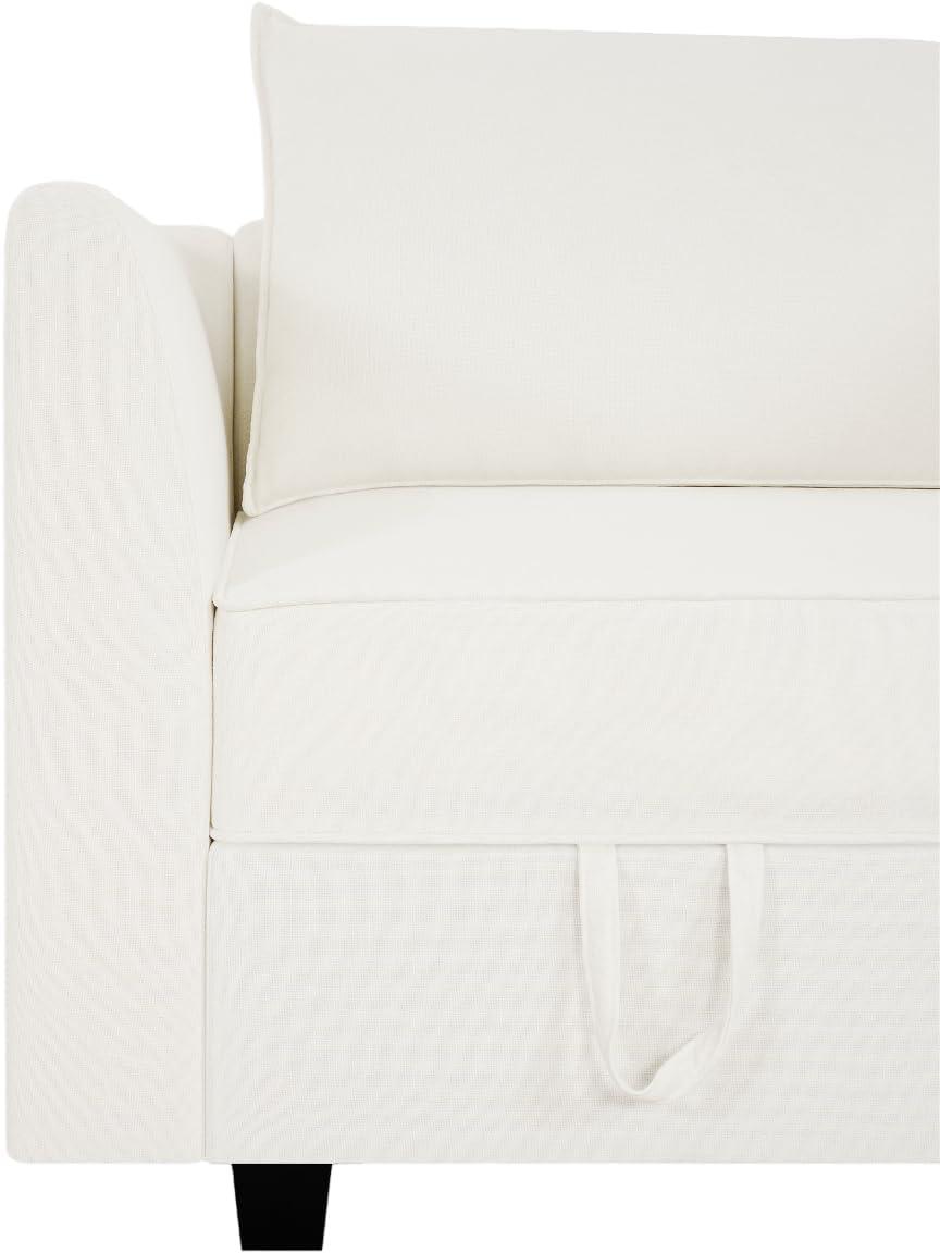 Naomi Home Elizabeth Modern DIY Collection-Fabric:Linen,Finish:White Down,Style:Sofa Set