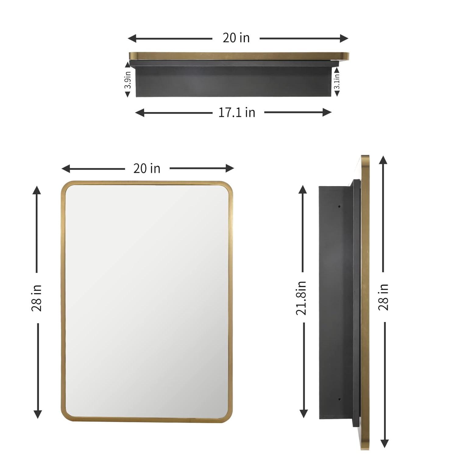 Staykiwi Medicine Cabinet with Mirror 2 Shelves