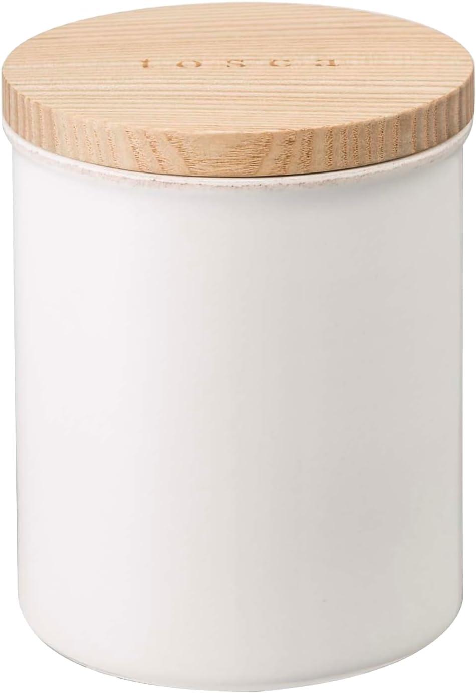 Tosca Yamazaki Home Ceramic Canister, Dry Food Kitchen Storage Container, Plain, 15.25 oz. Airtight
