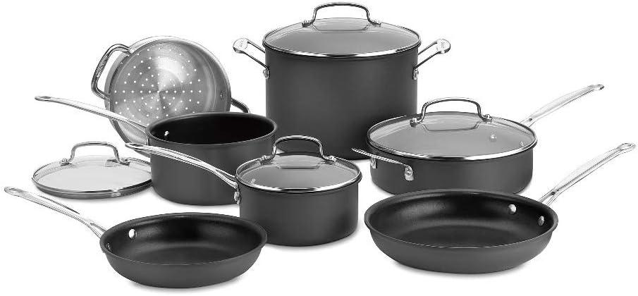 Cuisinart 11-Piece Non-Stick Hard Anodized Cookware Set with Stainless Steel Handles