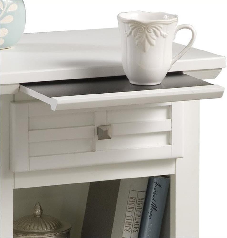 Homestyles Arts & Crafts Off White Wood Nightstand with Slide-out Shelf