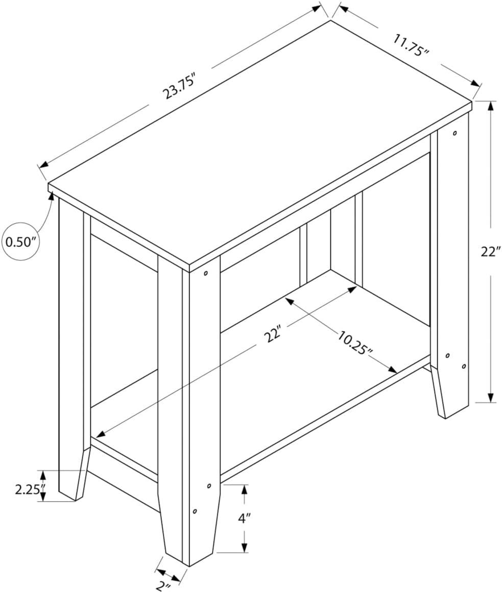 Contemporary Cherry Wood Rectangular Side Table with Shelf