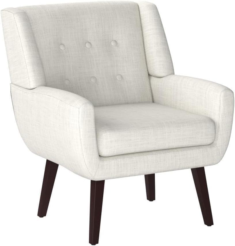 HUIMO Modern Linen Upholstered Armchair Tufted Accent Chair Beige