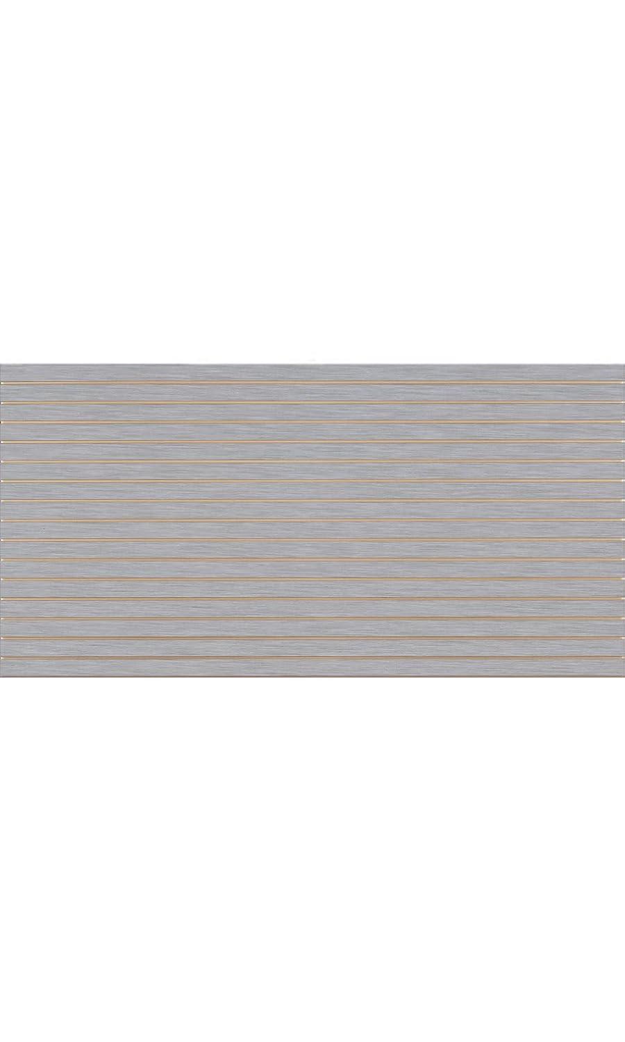 4 Foot x 8 Foot Horizontal Brushed Aluminum Slatwall Panel