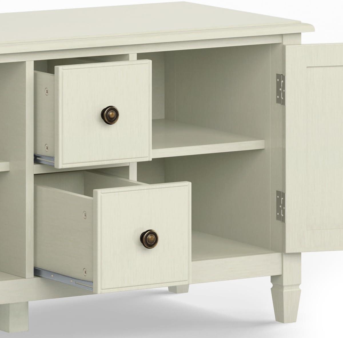 Simpli Home Connaught 72"W Solid Wood Traditional TV Stand for TVs up to 80" with 4 Drawers and 2 Cabinets