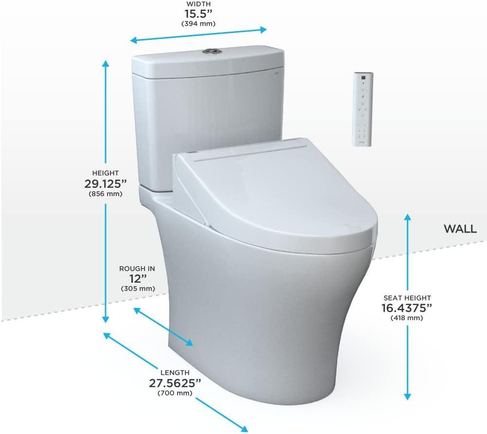 Aquia® Dual-Flush Elongated Bidet Toilet with Tornado Flush (Seat Included)