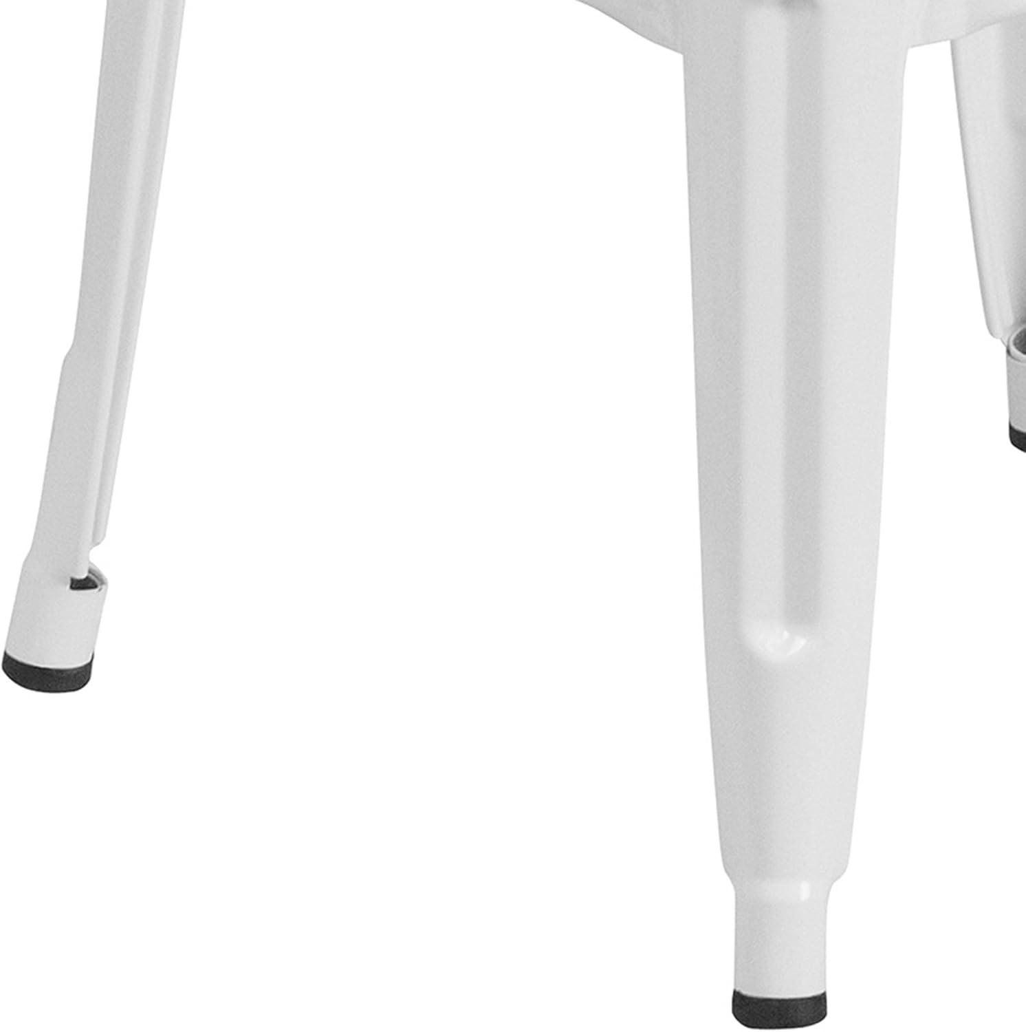 Flash Furniture Commercial Grade 30" High Backless White Metal Indoor-Outdoor Barstool with Square Seat