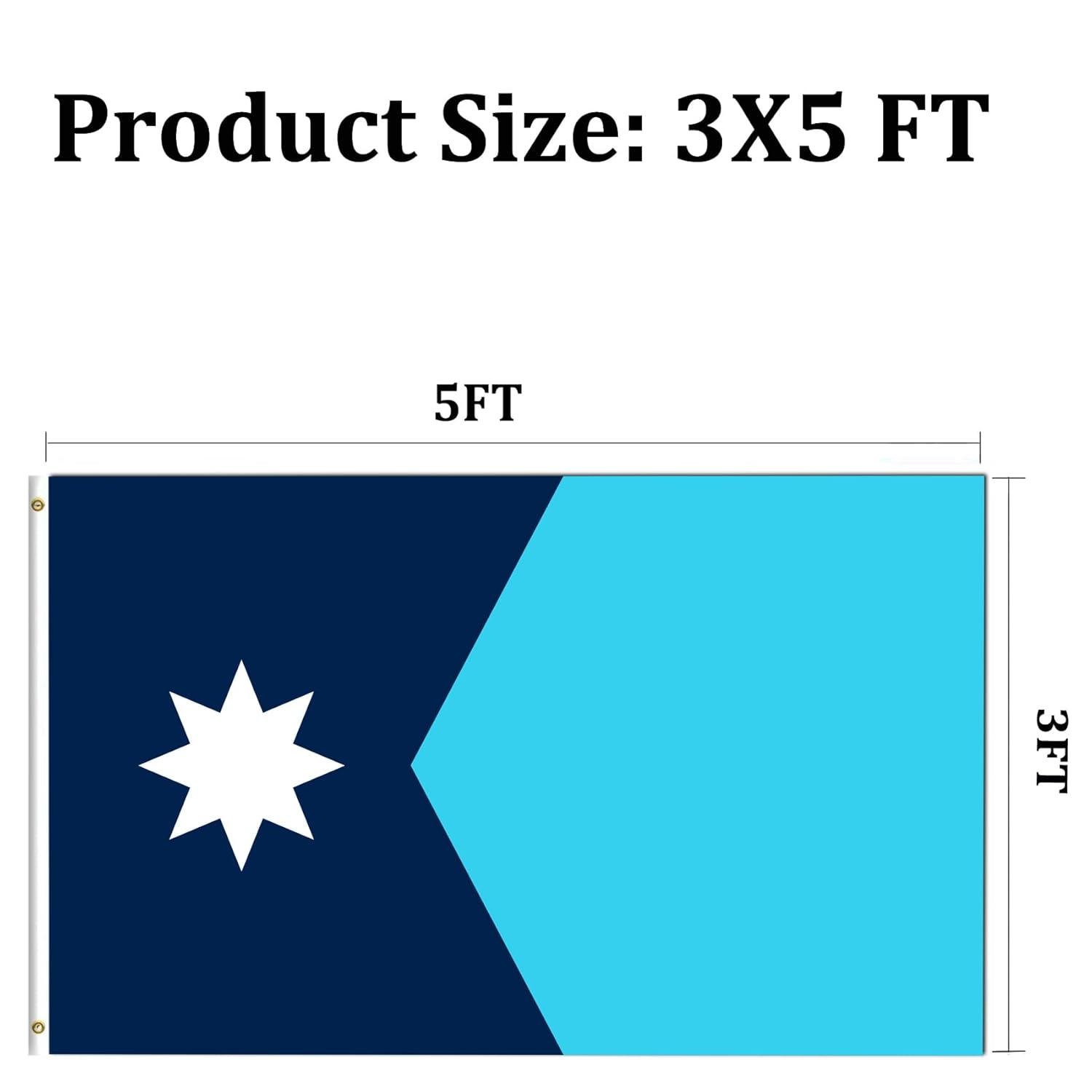 New Minnesota State Flag 3x5 Outdoor MN Flag 2 Rows Stitched Edge Canvas Header with 2 Brass Grommets