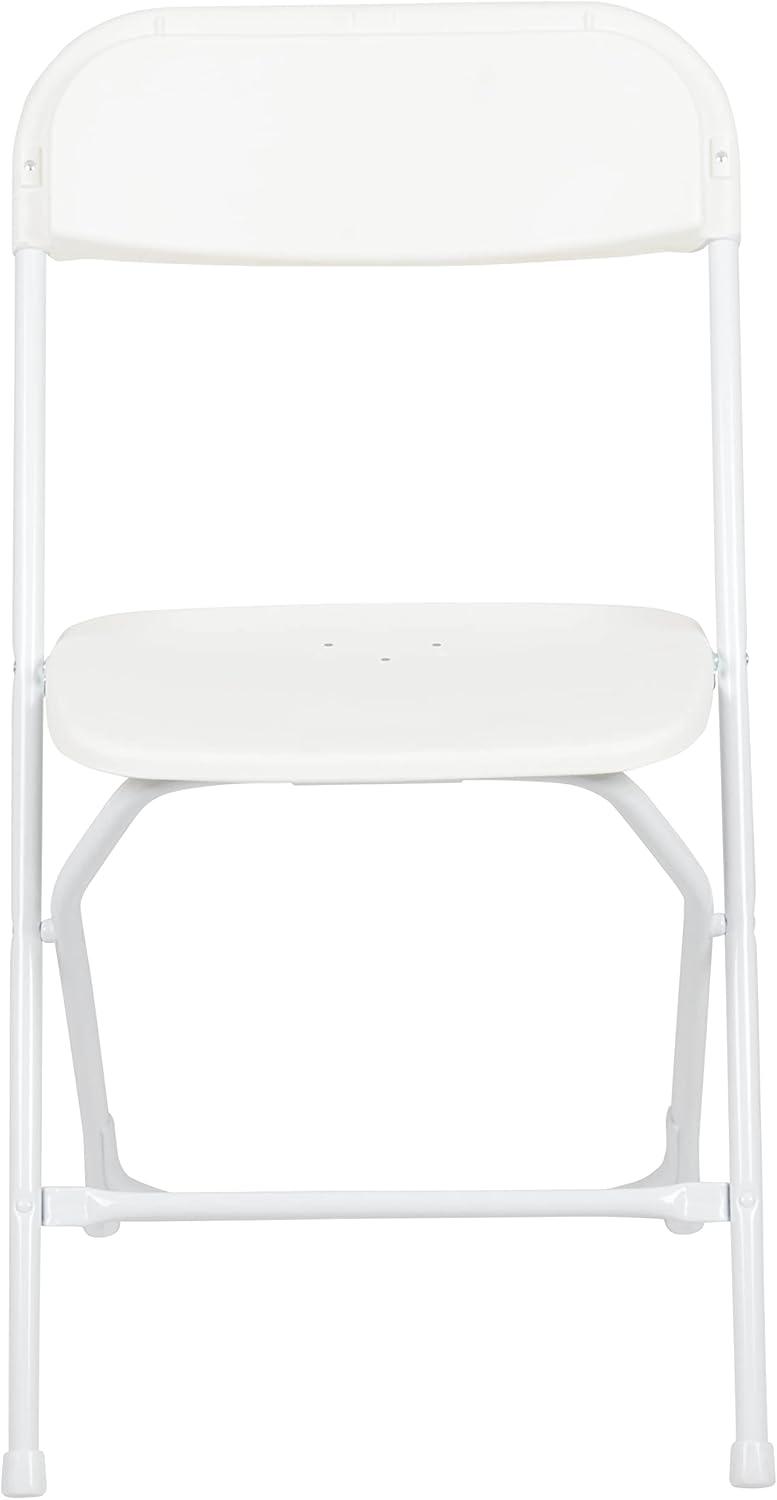 Emma and Oliver Set of 2 Stackable Folding Plastic Chairs - 650 LB Weight Capacity