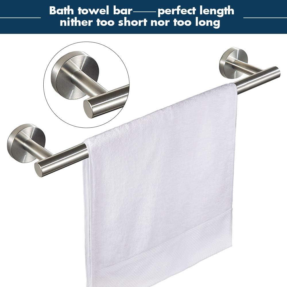 Brushed Nickel Stainless Steel 5-Piece Bathroom Hardware Set