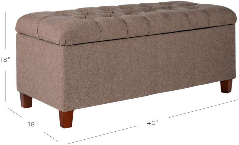 HomePop Ainsley Button Tufted Storage Bench, Multiple Colors