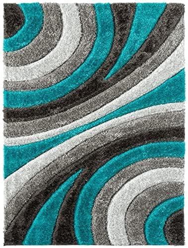 Luxe Weavers Modern Shag Geometric Area Rug, Gray 5x7