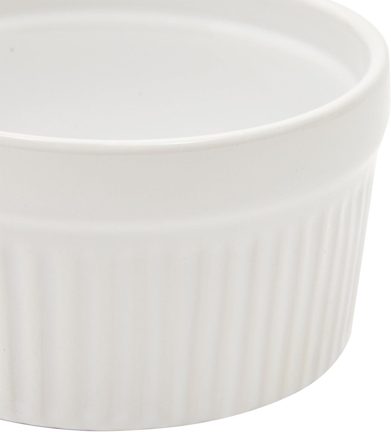 Set of 6 White Ceramic 8 oz Ramekins