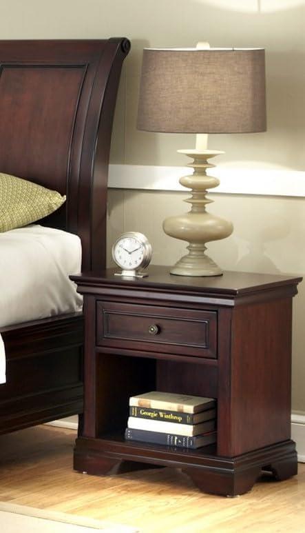 Lafayette Cherry Mahogany 1-Drawer Nightstand with Open Storage