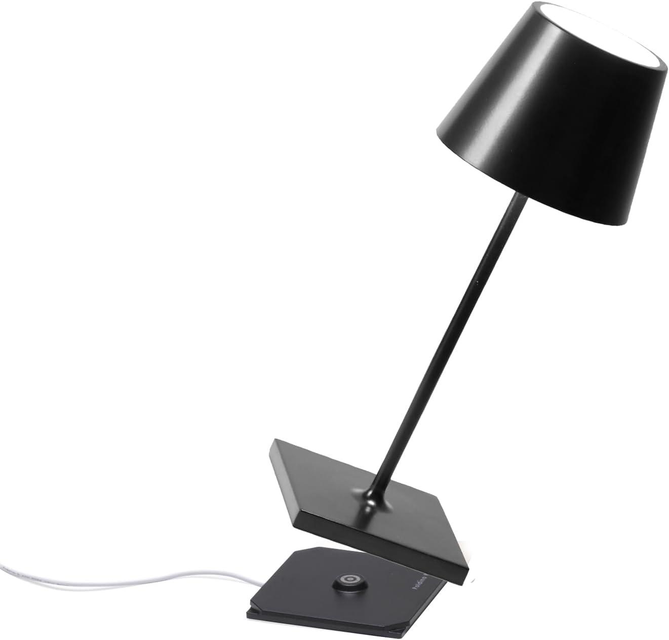 Black Aluminum Cordless Outdoor Touch Table Lamp