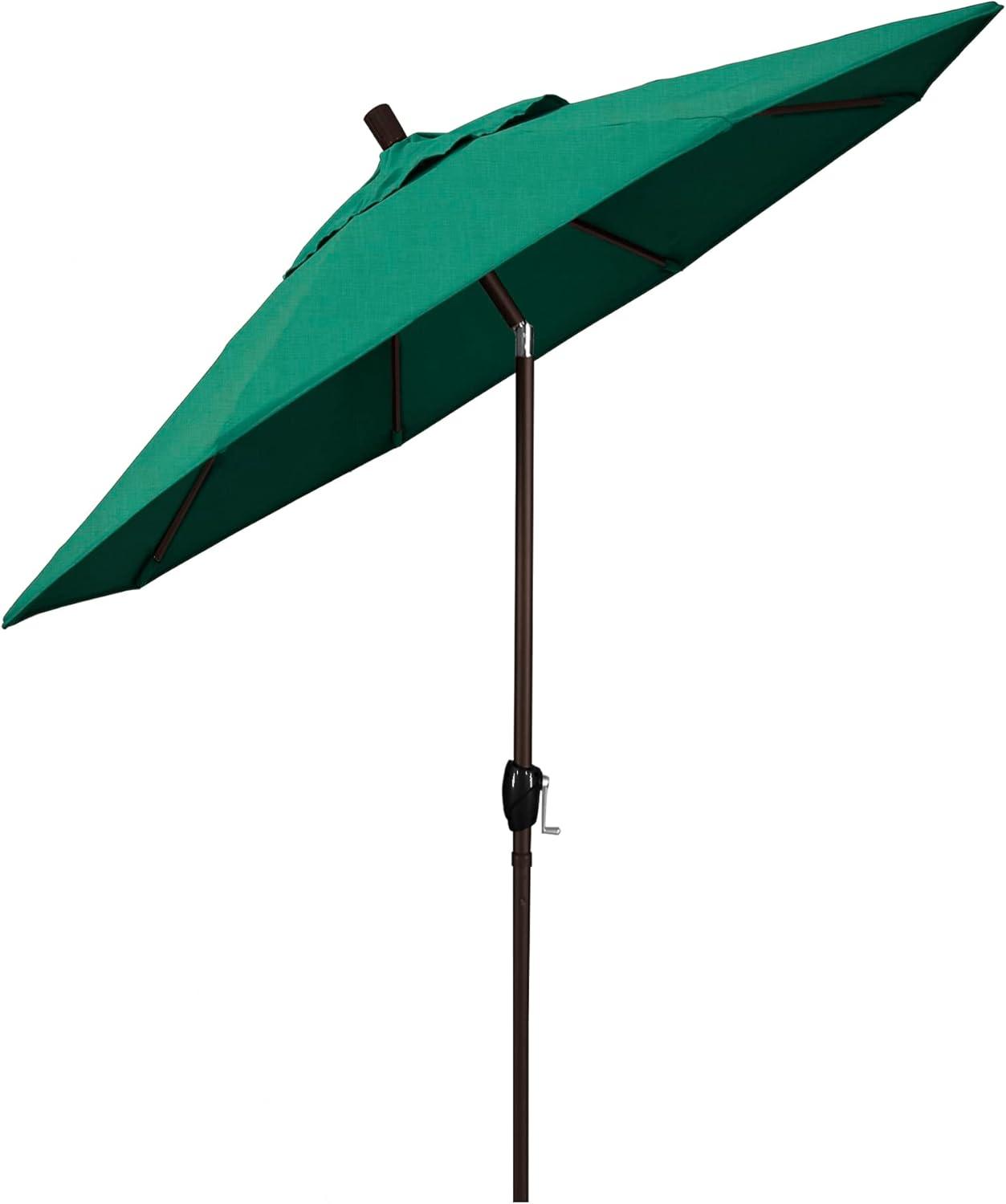 California Umbrella 7.5' Rd Pacific Trail Series Aluminum Patio Umbrella, Crank Lift, Push Button Tilt, Bronze Finish, Sunbrella Astoria Sunset Fabric