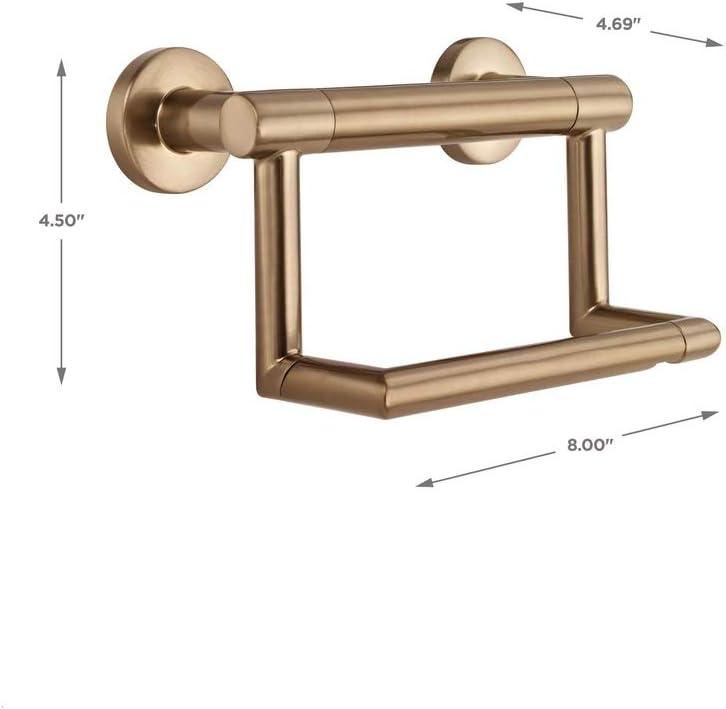 Champagne Bronze Wall Mount Toilet Paper Holder with Assist Bar