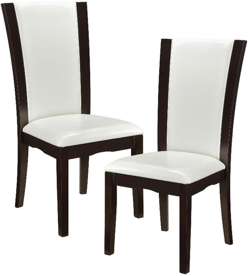 Lexicon Wood and Faux Leather Dining Room Side Chair in Espresso (Set of 2)