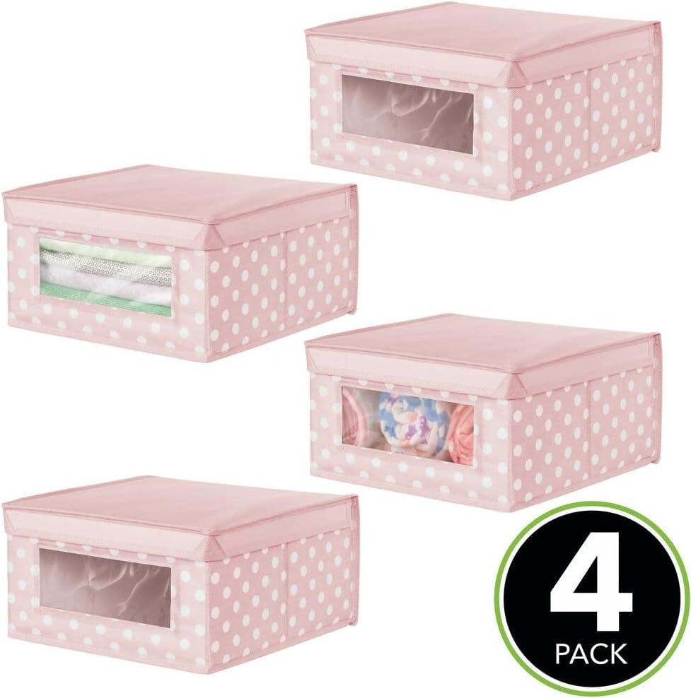 mDesign Medium Fabric Nursery Box with Lid/Window