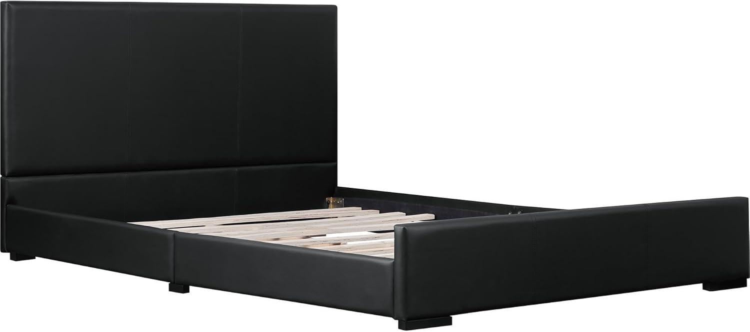 Camden Isle Abbey Platform Bed | Upholstered | Low Profile | Queen, Black