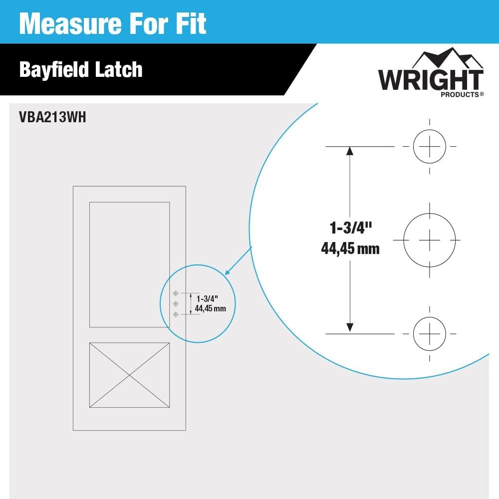 White Gloss Painted Surface Mount Door Latch