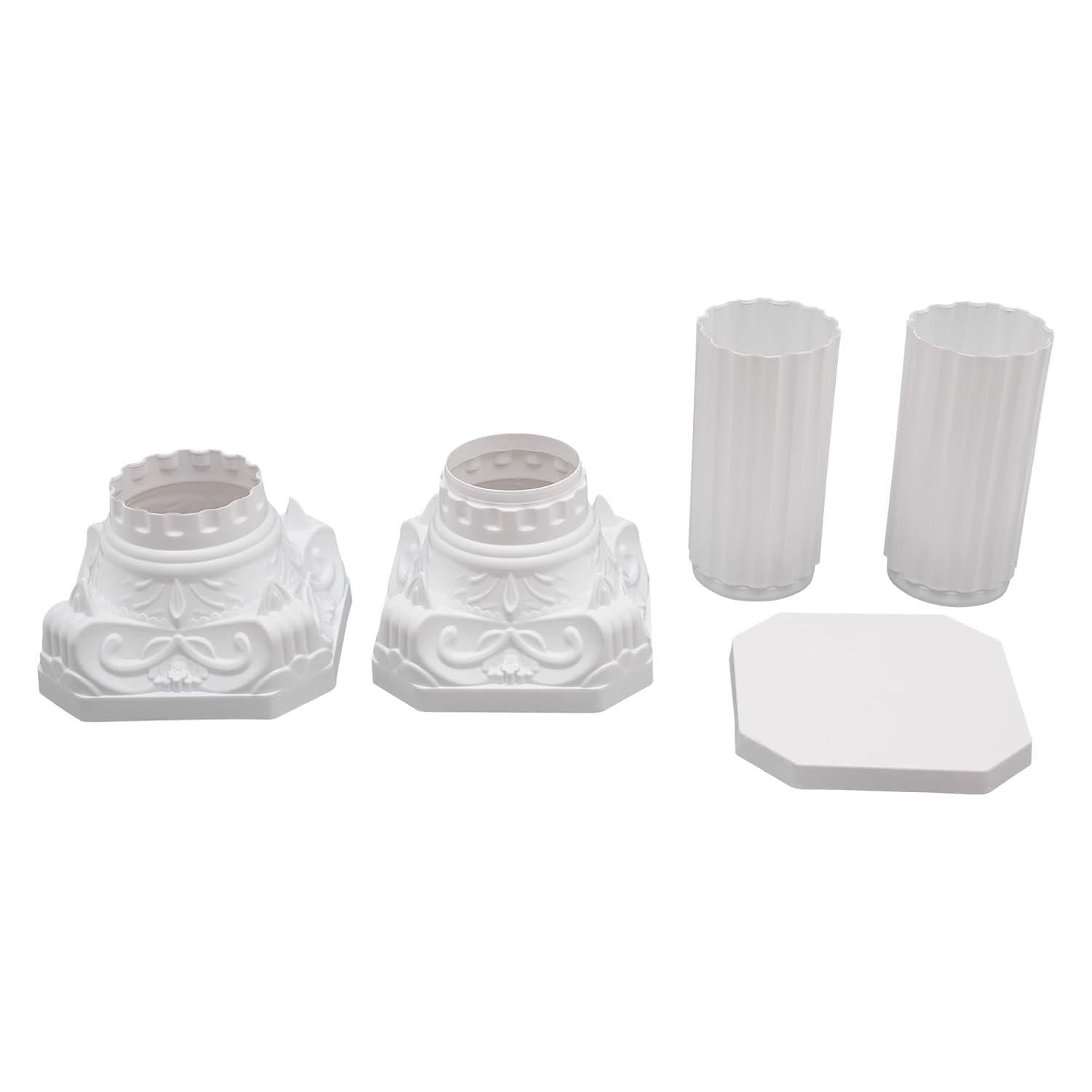 Roman Columns Plastic Wedding Stand Pillar Greek Statue Plant Stand Elegant Event Party Decorative Pedestal Flower Pot Holder Decor (4Pcs, 11.81x35.43 Inch)
