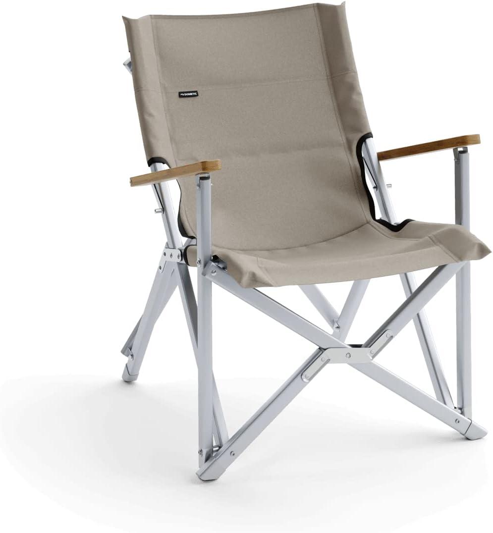 Ash Compact Aluminum and Beechwood Armrest Dining Chair