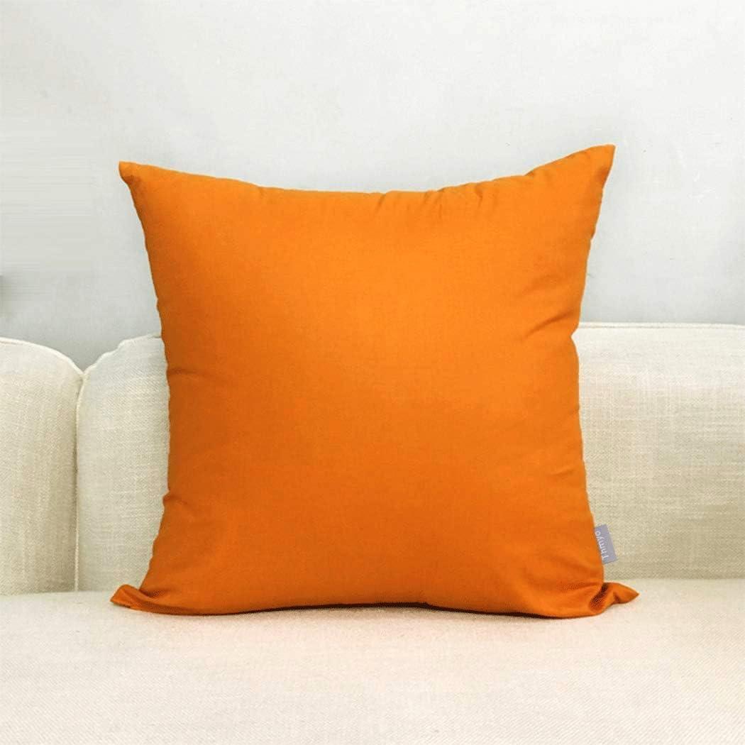 Thmyo 4-Pack 100% Cotton Comfortable Solid Decorative Throw Pillow Cases Fall Square Cushion Cover Pillowcases Sublimation Blank Halloween Thanksgiving DIY Throw Pillowcases(18x18inch/45x45cm,Orange)