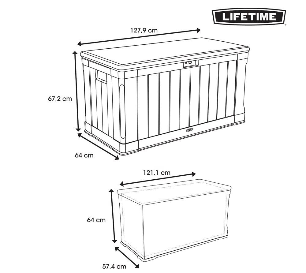 Lifetime Lifetime 50.3'' W 116 Gallons Water Resistant Polyethylene Plastic Lockable Deck Box in Tan
