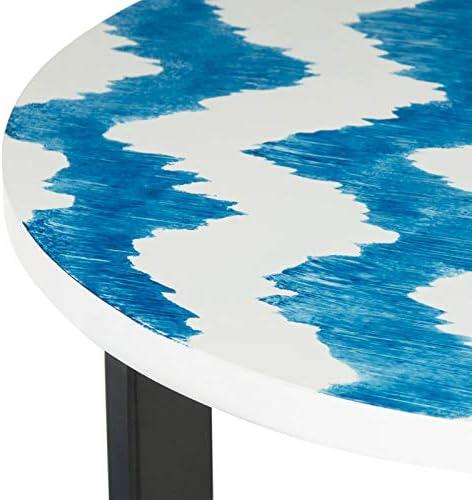 SAFAVIEH Zaira Contemporary Lacquer End Table, Warm Grey/White