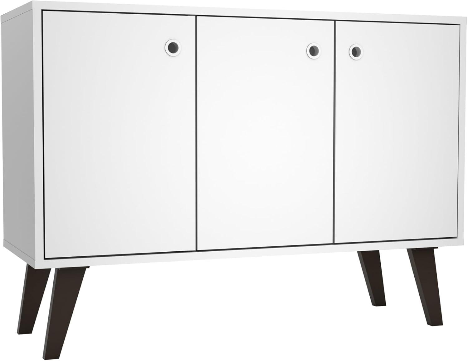 Bromma White Mid-Century Modern 36" Sideboard with Splayed Legs