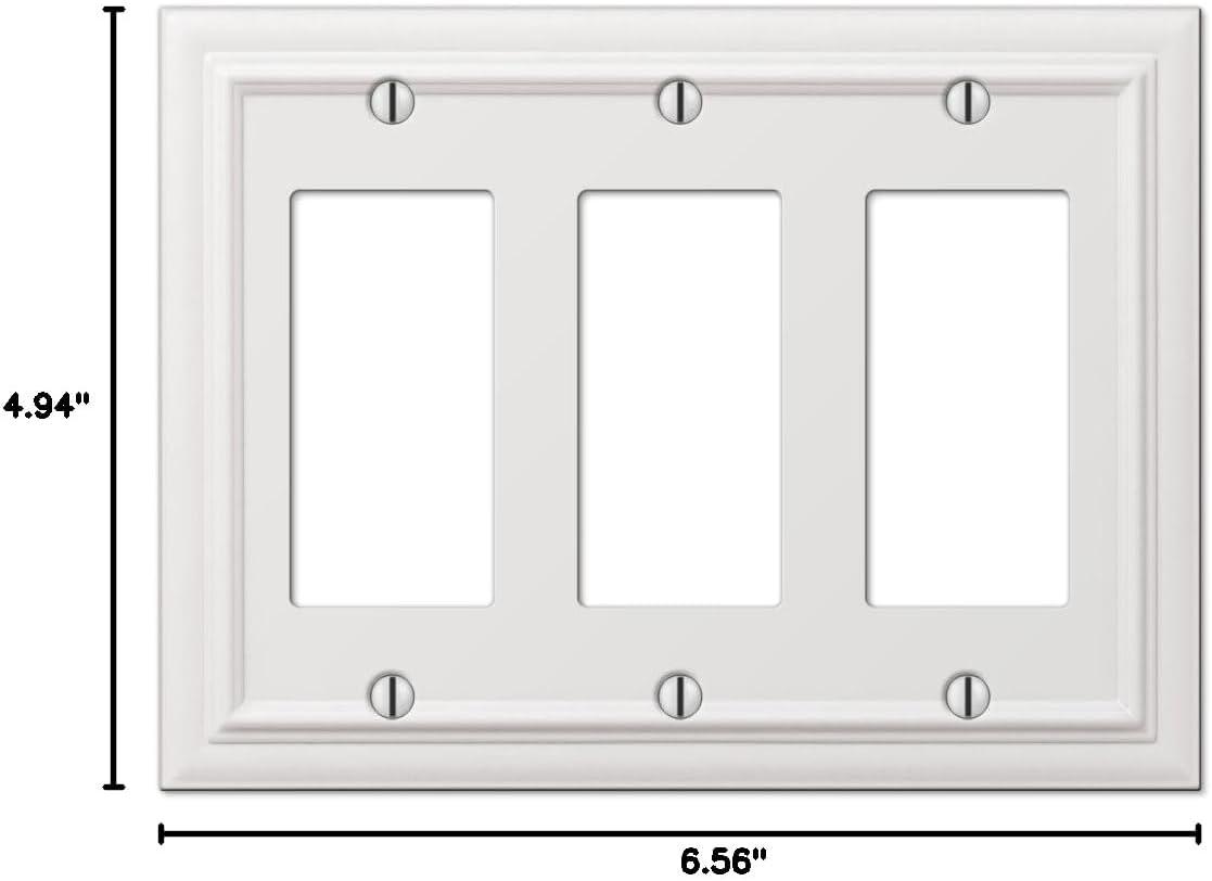 White Cast Metal 3-Gang Rocker Wall Plate