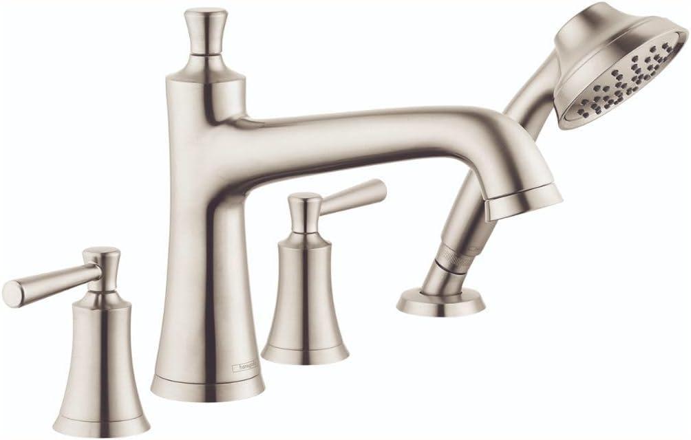 Joleena Double Handle Deck Mounted Roman Tub Faucet Trim with Diverter and Handshower